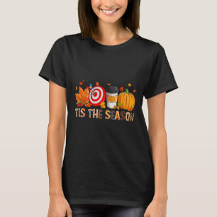 Season Leopard Pumpkin Darts Halloween Fall Leaf T-Shirt