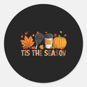 Season Leopard Pumpkin Racquetball Halloween Fall  Classic Round Sticker
