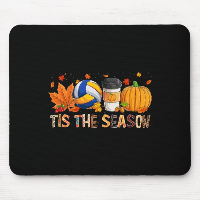 Season Leopard Pumpkin Volleyball Halloween Fall L Mouse Mat (Front)