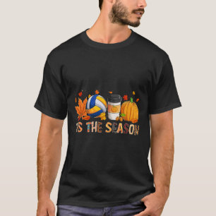 Season Leopard Pumpkin Volleyball Halloween Fall L T-Shirt