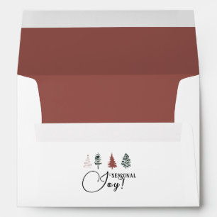 Season Of Joy! Black & Terracotta Line Art Trees Envelope