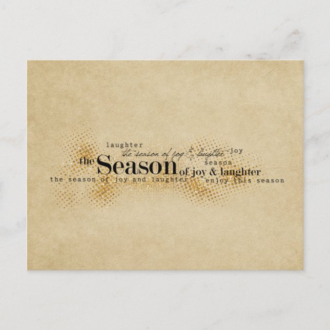 Season of Joy Gold Wordart Postcard (Front)