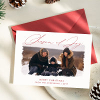Season of Joy Red Script Family Photo Christmas