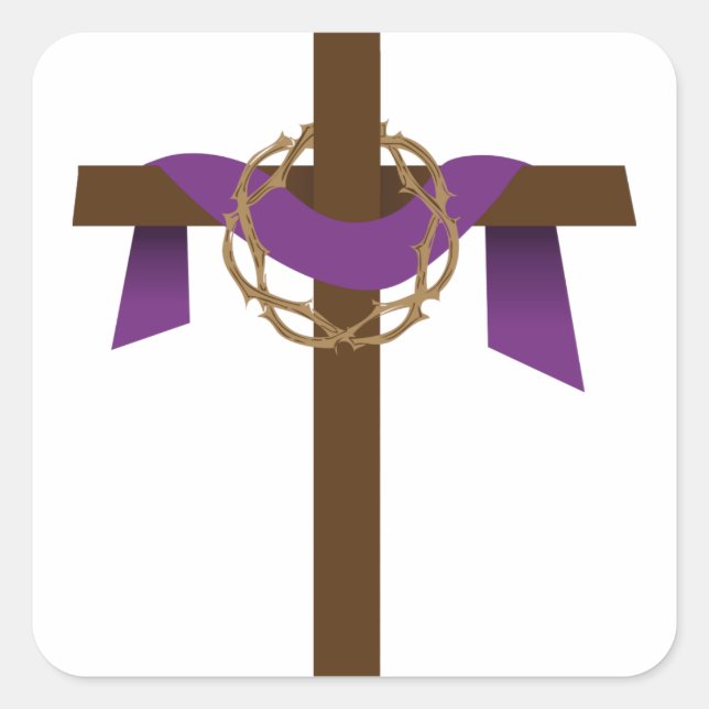 Season Of Lent Cross Square Sticker (Front)