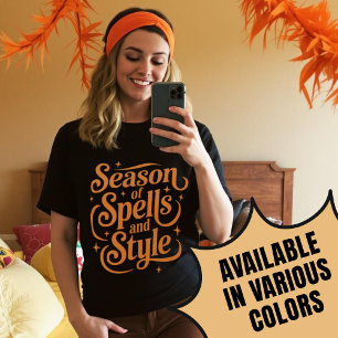 Season of Spells and Style Retro Typography T-Shirt