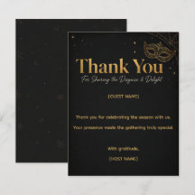 Season of the Spooky Black Gold Thank You Card