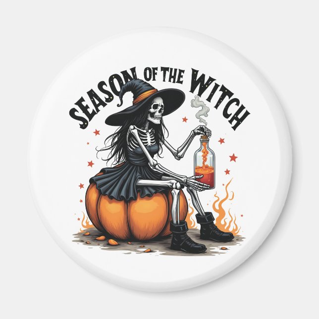 Season Of the Witch Spooky Hallowee Wtich  Magnet (Front)