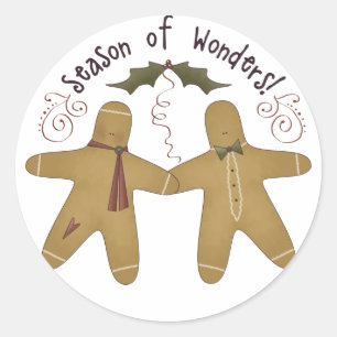 Season of Wonders Gingerbread Men Classic Round Sticker