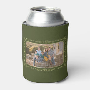 Season’s Greetings Custom Photo & Name can cooler