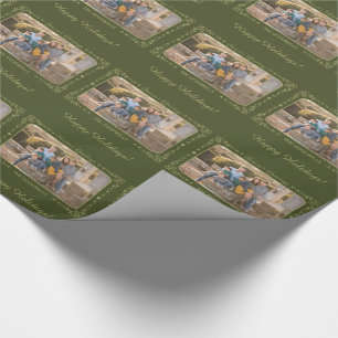 Season’s Greetings Custom Photo wrapping paper