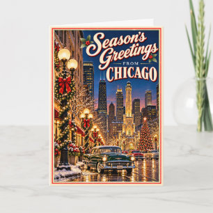Season’s Greetings from Chicago Vintage Christmas Card