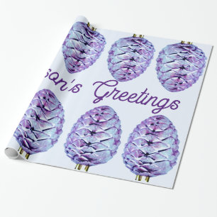 Season’s Greetings Pinecone Wrapping Paper