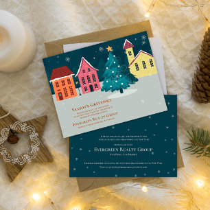 Season’s Greetings Real Estate Business Christmas Holiday Postcard