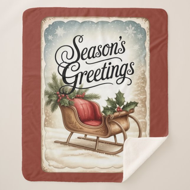 Season’s Greetings Sherpa Blanket (Front)