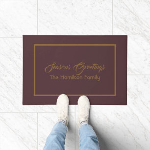 Season’s Greetings with Elegant Border Holiday Doormat