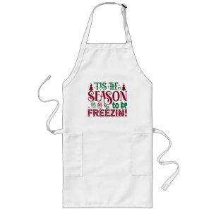 Season to be Freezing Funny Winter Snowman Long Apron