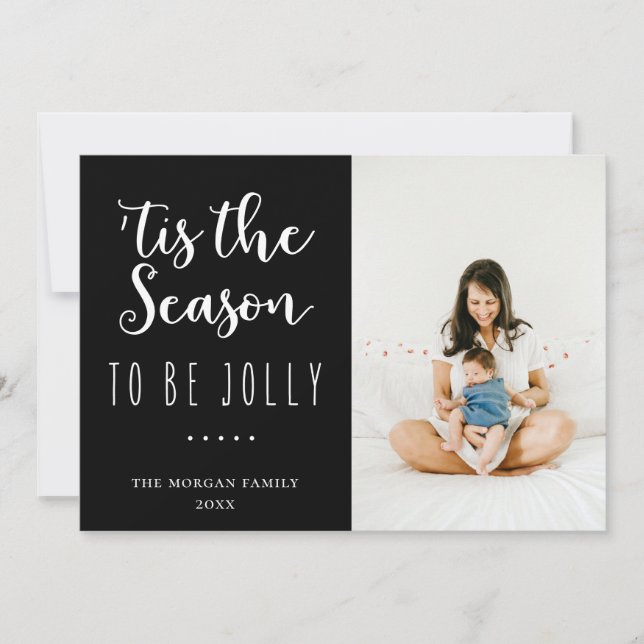 Season To Be Jolly Black Holiday Greeting Photo (Front)