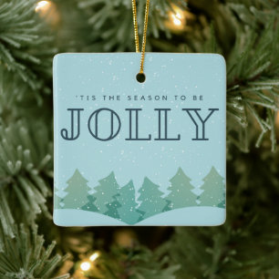 Season to be Jolly Photo Christmas Tree Ceramic Ornament
