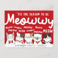 Season to be Meowwy Funny Cute Cats Caroling