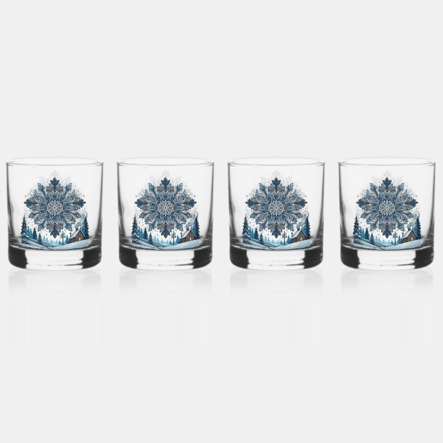 season Winter  Whiskey Glass (Front)