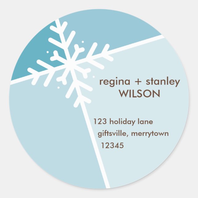 SEASONAL ADDRESS STICKER :: modernista snowflake 3 (Front)