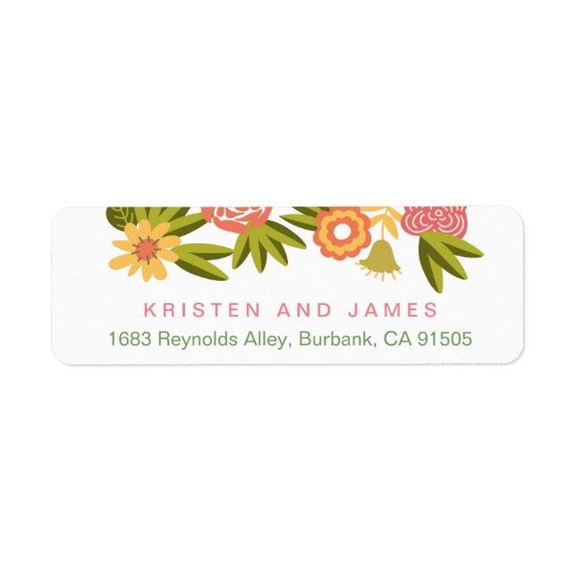 Seasonal Botanical Blooming Flowers RSVP (Front)