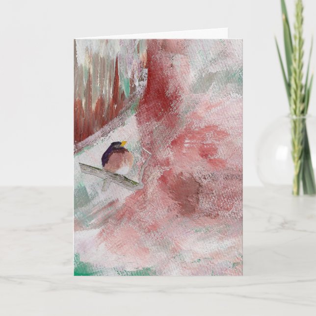 Seasonal Card Bird On Branch E6 (Front)