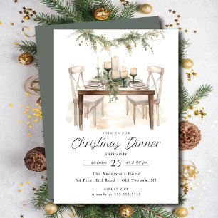 Seasonal Celebration Christmas Dinner Invitation