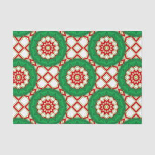 Seasonal Classy Christmas Mosaic Geometric Pattern Tissue Paper