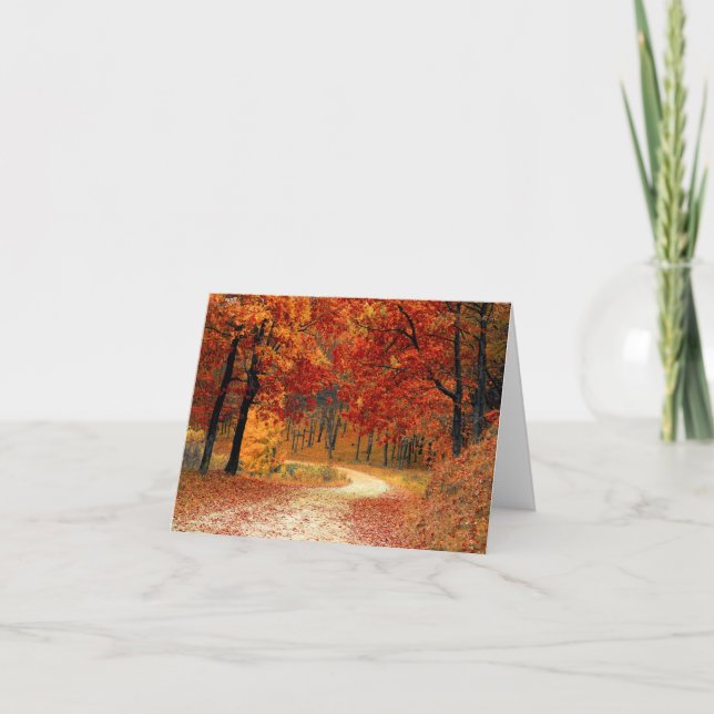 Seasonal colours of Autumn Note Card (Front)