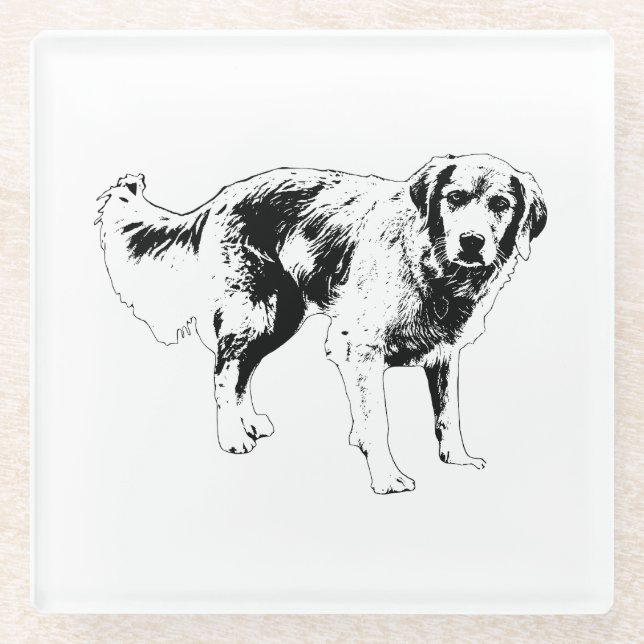 Seasonal Dog Outline Coaster (Front)