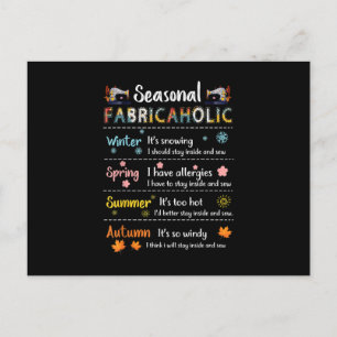 Seasonal Fabricaholic Winter Spring Summer Autumn Postcard