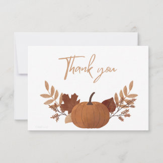 Seasonal Fall Pumpkin Thank You Card