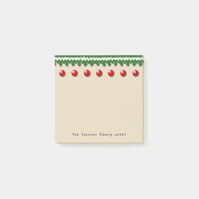 Seasonal Family Notes with Custom Text and Colour (Front)