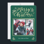 Seasonal Glow 3 Photo Christmas Card<br><div class="desc">Celebrate the season with this modern and stylish card from Berry Berry Sweet. Matching items and more design options are available at our store: www.berryberrysweet.com. Background colour can be customised online to best match your photo!</div>