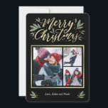 Seasonal Glow 3 Photo Christmas Card<br><div class="desc">Celebrate the season with this modern and stylish card from Berry Berry Sweet. Matching items and more design options are available at our store: www.berryberrysweet.com. Background colour can be customised online to best match your photo!</div>