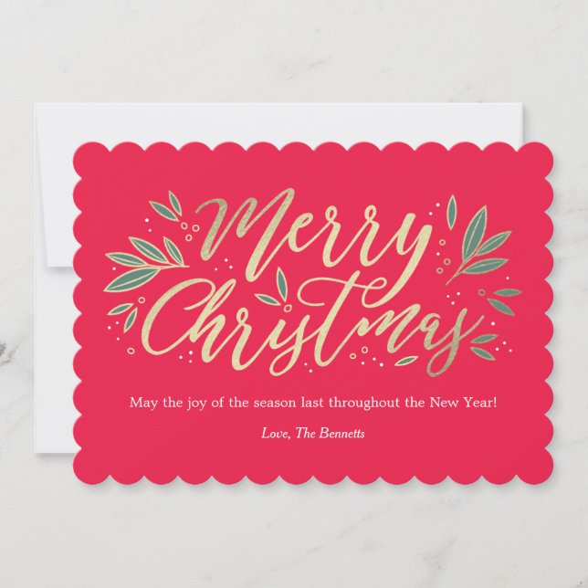 Seasonal Glow EDITABLE COLOR Christmas Card (Front)