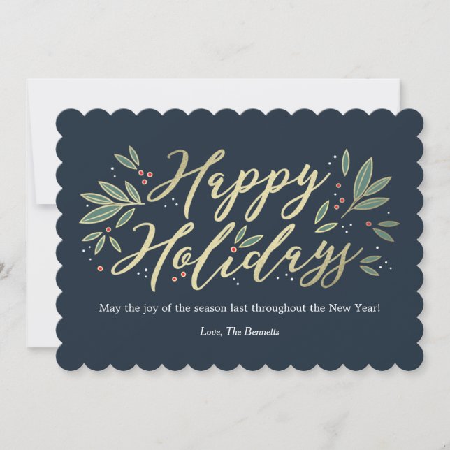 Seasonal Glow EDITABLE COLOR Holiday Card (Front)