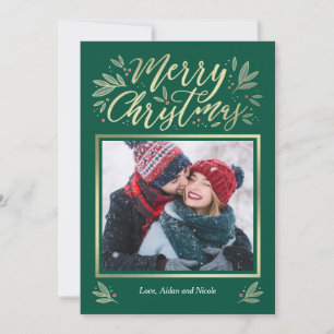 Seasonal Glow Editable Colour Christmas Card