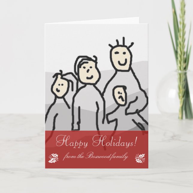 Seasonal Greeting Personal Photo and Text Vertical Holiday Card (Front)