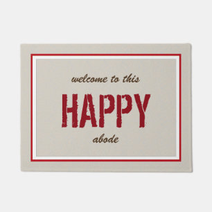 Seasonal Happy Abode with adjustable frames Doormat