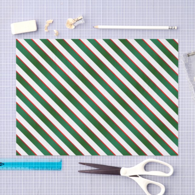 Seasonal Holiday Christmas Stripes Tissue Paper (Craft)