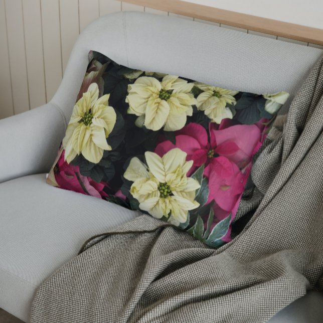 Seasonal Holidays Poinsettias Floral Pillowcase (In Situ)