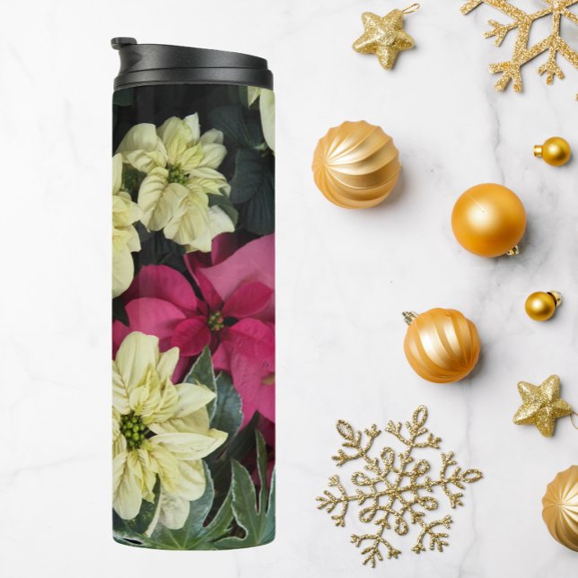 Seasonal Holidays Poinsettias Floral Thermal Tumbler (In Situ Holidays)