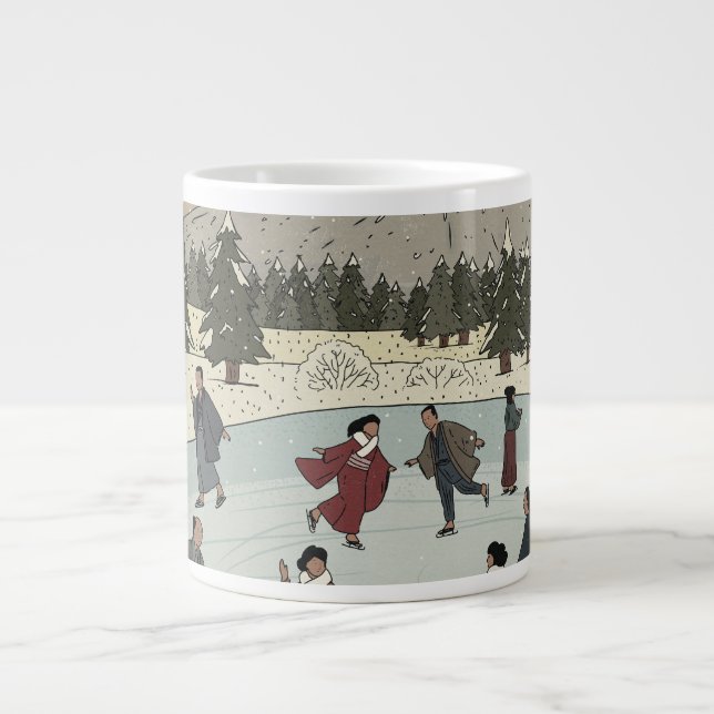 Seasonal Ice Skating Large Coffee Mug (Front)