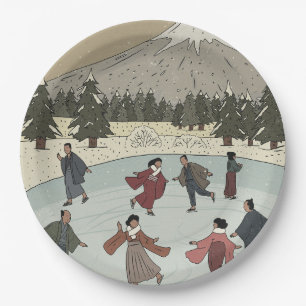 Seasonal Ice Skating Paper Plate