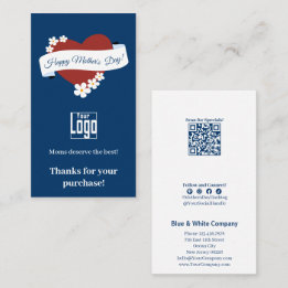 Seasonal Mother's Day Thanks for Your Purchase Business Card