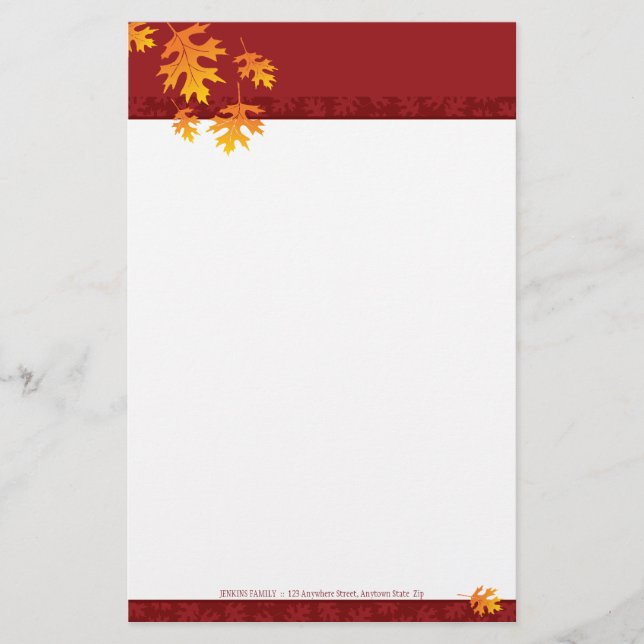 SEASONAL NOTEPAPER :: mache leaves 1 Stationery (Front)