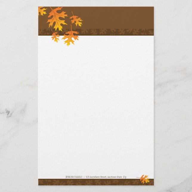 SEASONAL NOTEPAPER :: mache leaves 2 Stationery (Front)