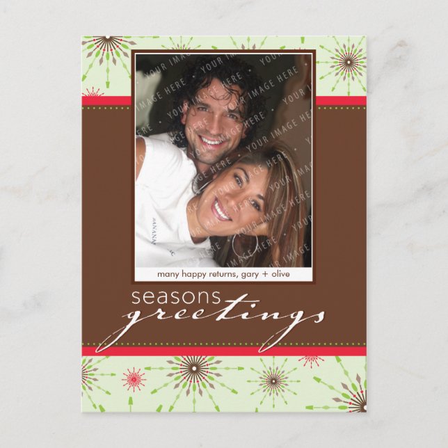 SEASONAL PHOTO POSTCARD :: patterned snowflake P2 (Front)